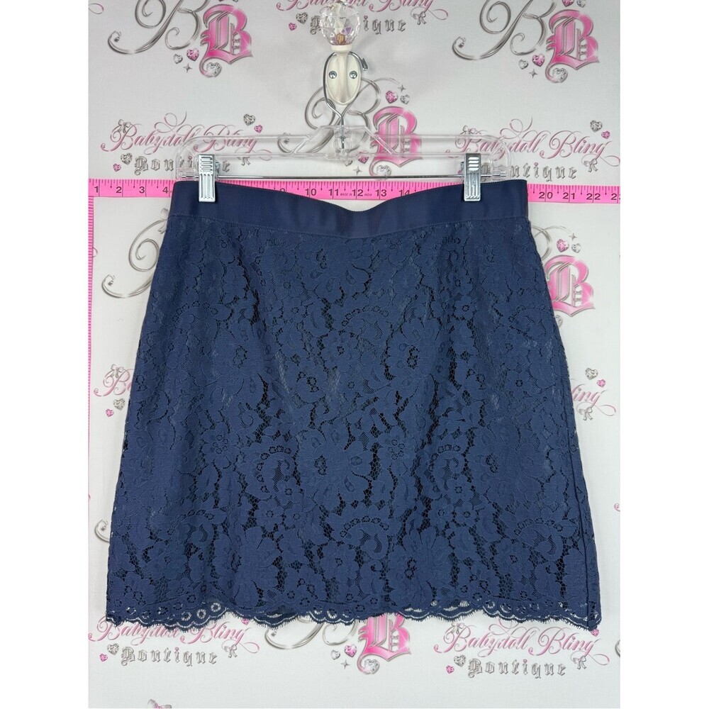 Joe Fresh skirt Lacie floral lace flowers Navy Blue Lace Mini Skirt